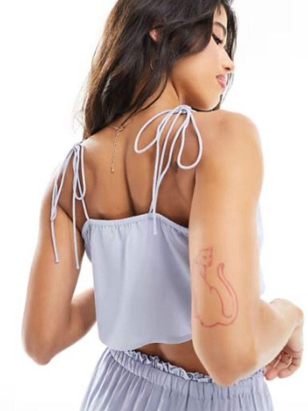 Luna Cornflower Blue Tie-Strap Tube Top (S-M)
